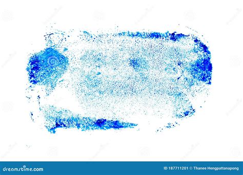 Blue Ink In Square Shape Textured Background As Stamp Or Frame With