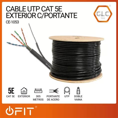 Bobina 305m Cable Utp Cat 5e Exterior Doble Vaina Portante