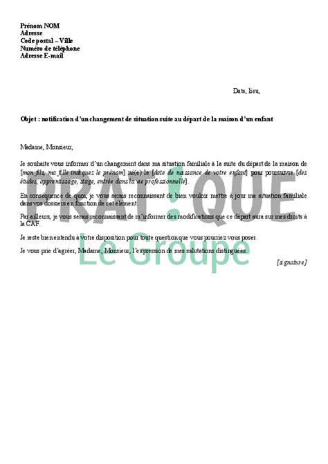 Lettre D Accompagnement De Dossier Aupr S De La Caf Mod Le De Lettre