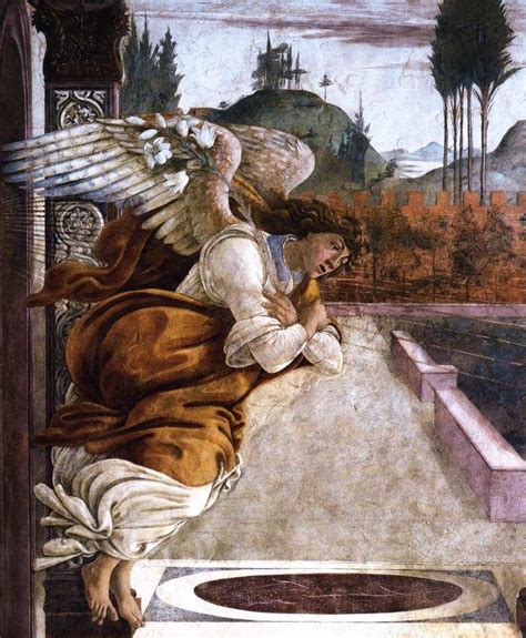 Annunciation Detail By Sandro Botticelli Botticelli Paintings