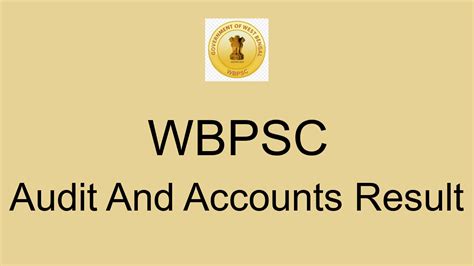 WBPSC Audit And Accounts Result 2021 Cut Off Marks Merit List