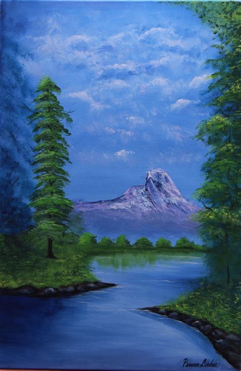 River Landscape Painting By PRAVEEN LENDWE, Paintings Fine Art for Sell