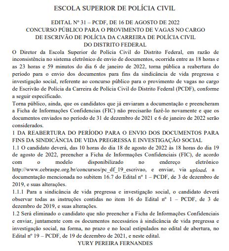 Concurso PCDF Posse De Aprovados Suspensa Pelo TCDF Veja