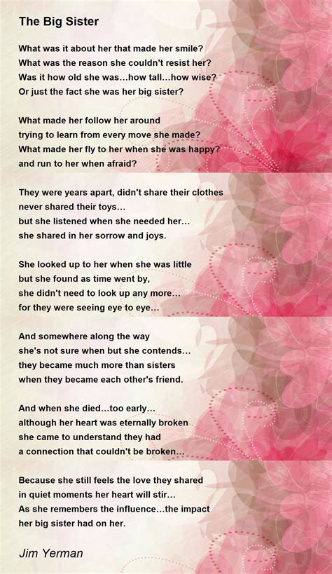 What Is A Big Sister Poem