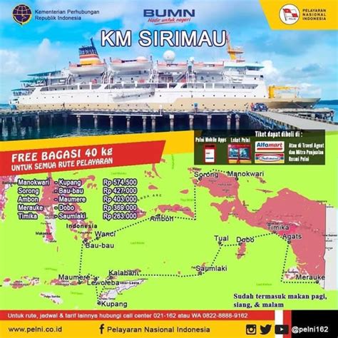 Jadwal Kapal Pelni KM Sirimau Januari 2025 Dan Harga Tiketnya Sering