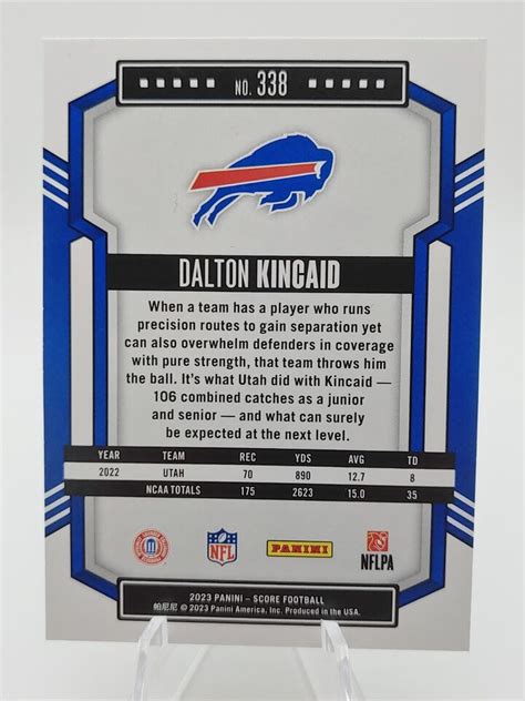 Dalton Kincaid Rc Panini Score Football Buffalo Bills Ebay