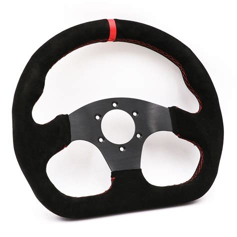 Mm Momo Black Suede Leather Racing Flat Rally Sport Drift Steering