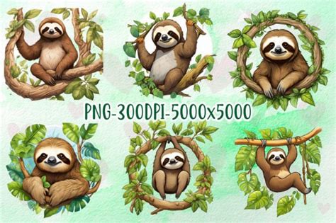 Sloth Vector Bundle Graphic By SR Design Creative Fabrica