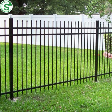 Ornamental Wrought Iron Fence 3 Rails 5ft Black Fence For Yard Black Fence And Fence For Yard