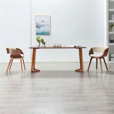 Maison Exclusive Sillas De Comedor 2 Uds Madera Curvada Y Cuero