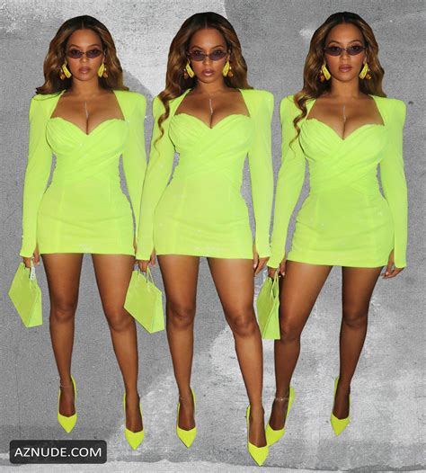 Beyonce Sexy Shows Off Her Hot Body In A Green Dress Posing In A Photoshoot Aznude