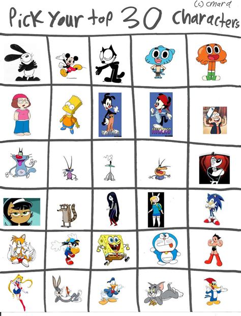 My Top 30 Favorite Characters By Marcospower1996 On Deviantart