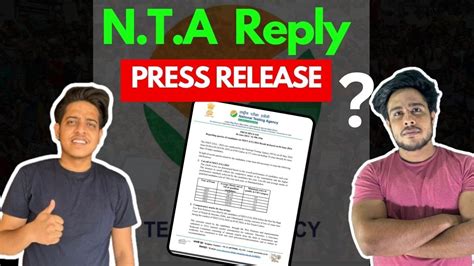 Nta Press Release Nta Reply On Neet Result Press Release