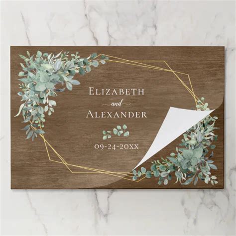 Rustic Wood Eucalyptus Wedding Paper Placemat Zazzle