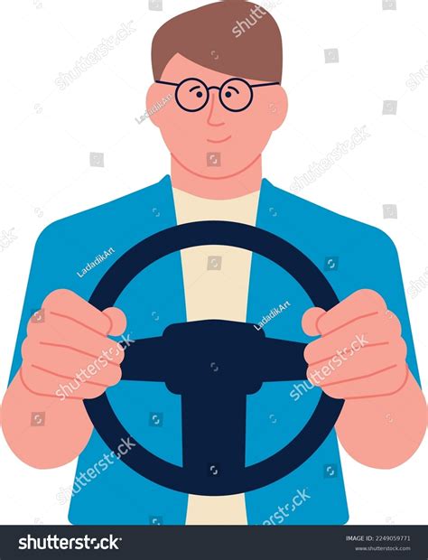 Man Driving Car Male Driver Cartoon Stock Vector Royalty Free