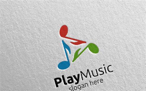 Abstract Music With Play Concept Logo Template