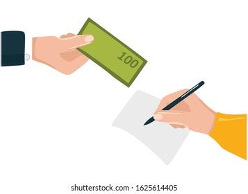 Paying Bill Concept Hand Money Illustration Stock Vector Royalty Free