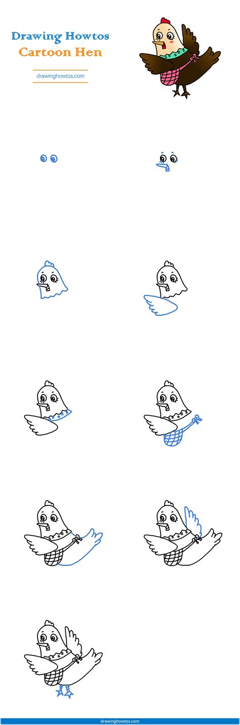 how to draw a hen 2