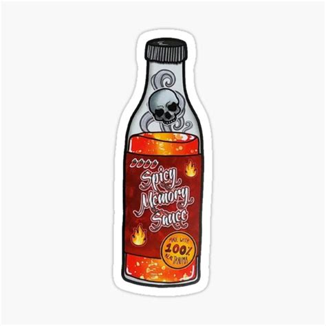 Spicy Memory Hot Sauce Bottle Spicy Memory Sauce Sticker For Sale By Devapp Redbubble