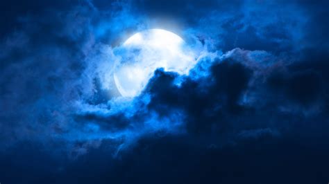 Whie Clouds Blue Sky Moon Background 4k Hd Moon Wallpapers Hd