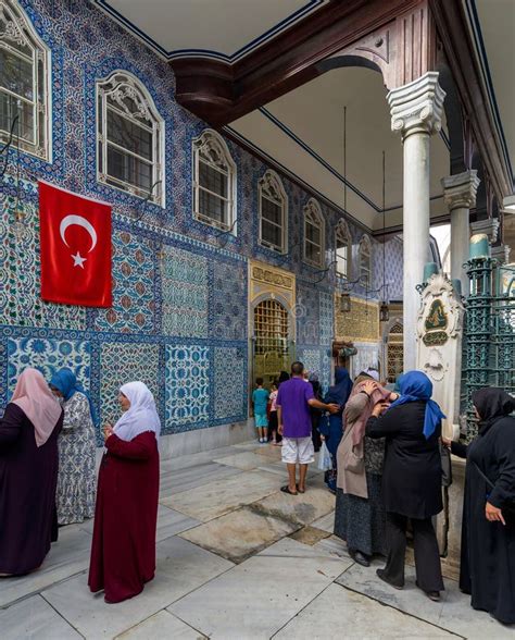 People Praying In Front Of The Tomb Of Abu Ayyub Al Ansari At Eyup