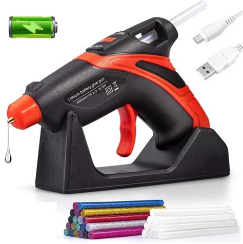 CORDLESS HOT MELT Glue Gun Rechargeable Fast Preheating PCS Glue Sticks CZP PicClick UK