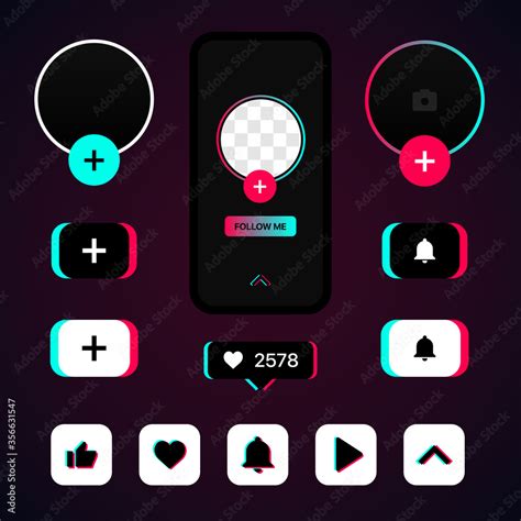 TikTok Social Media Set. TikTok Duotone Icons. TikTok Elements. Swipe Icon. Subscribe Icon. Like ...