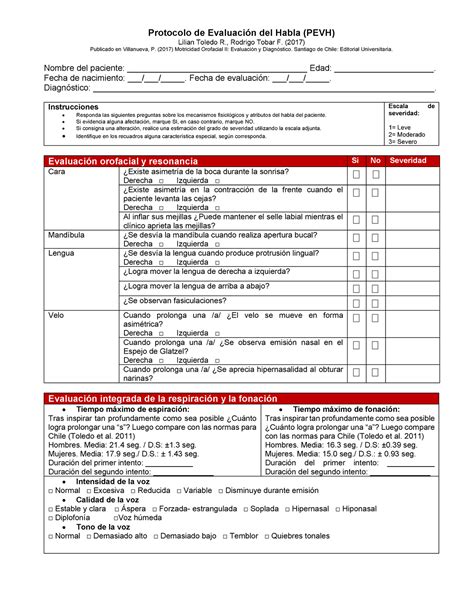 Protocolo de Evaluacio n del Habla Protocolo de Evaluación del Habla