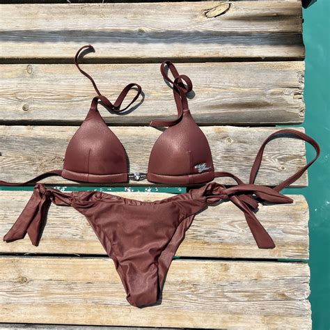 Gesztenyebarna bőrhatású bikini Király Beáta Fashion Designer webáruháza