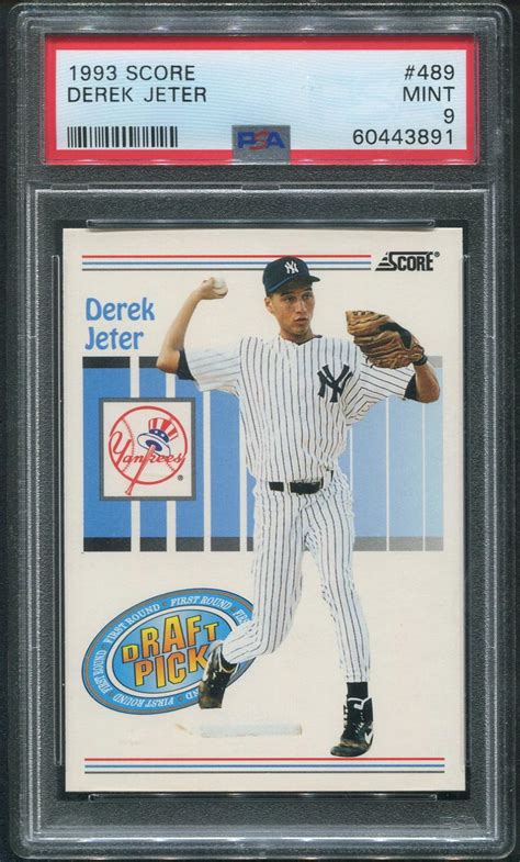 1993 Score Baseball 489 Derek Jeter Rookie PSA 9 MINT DA Card World