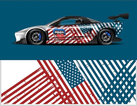 Premium Vector Car Wrap American Flag Design Printable File