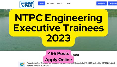 NTPC Engineering Executive Trainees 2023 495 Posts Apply Online