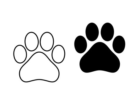 Dog Paw Print, Simple Solid Paw Silhouette, Paw Outline, Dog Symbol ...