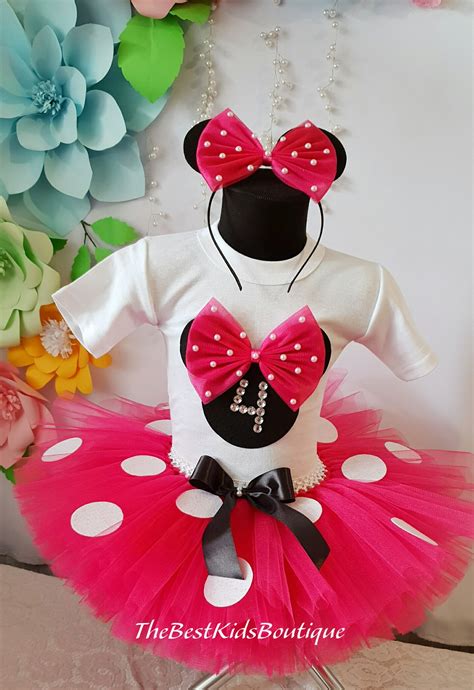 Hot Pink Minnie Mouse 4th Birthday Tutu Outfit Fuchsia Minnie Etsy