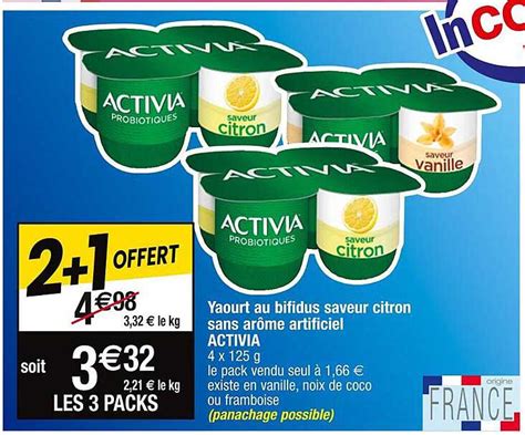 Promo Yaourt Au Bifidus Saveur Citron Sans Ar Me Artificiel Activia