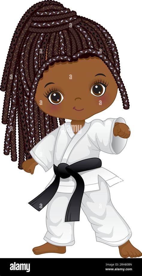 Cartoon Karate Girl Smiling Immagini E Fotografie Stock Ad Alta