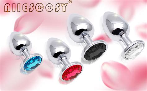 AllesCosy Analplug Buttplug Stücke Set von Super Groß zu Klein Silber Metall Anal Plug Sex