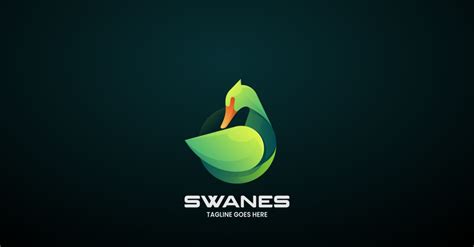 Green Swan Gradient Logo Style 253055 Templatemonster