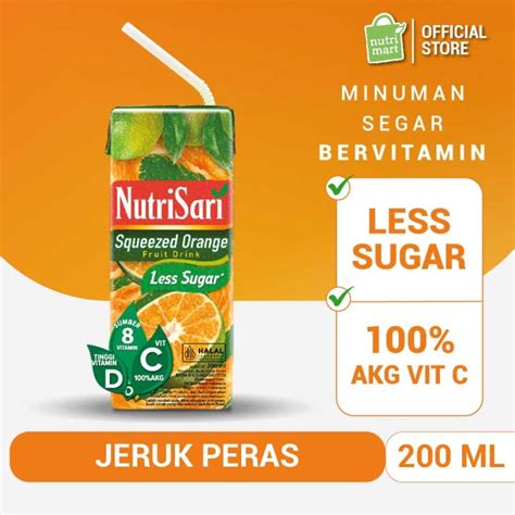 Jual Nutrisari Squeezed Orange 200ml Rtd 1 Pcs Jeruk Peras Tinggi