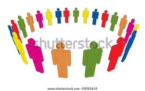 Illustration Colorful People Forming Circle Stock Illustration 90082654