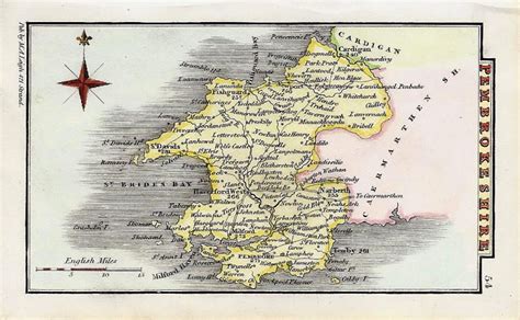 Pembrokeshire By Leigh Hall C Welland Antique Maps