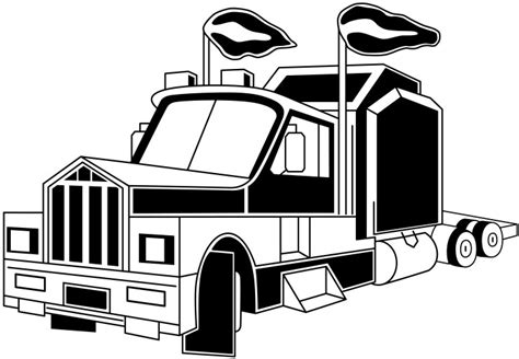 Semi Truck Outline Vector Images (over 1,200)