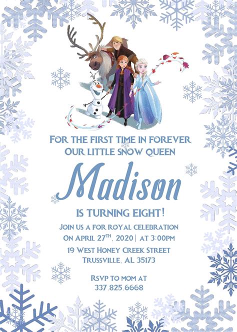 Frozen Invitation Templates Editable With Ms Word Frozen