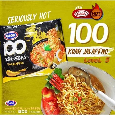 Jual Mie Gaga Kuah Jalapeno Extra Pedas Level 5 Berat 75gr Shopee Indonesia