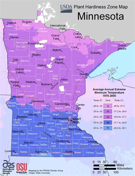 Minnesota Plant Hardiness Zone Map - MapSof.net