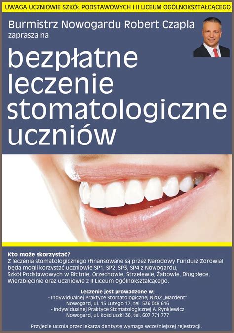 Bezp Atne Leczenie Stomatologiczne Dla Uczni W