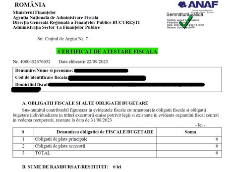 Certificat De Atestare Fiscala Persoane Fizice Liliana