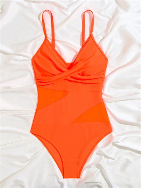 SHEIN Swim Modischer Einteiliger Badeanzug Für Den Sommerstrand In