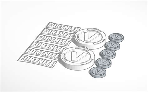 3d Design Fortnite V Bucks Tinkercad