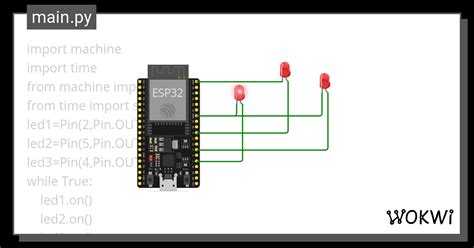 Two Leds Wokwi Esp32 Stm32 Arduino Simulator